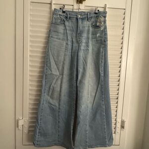 Good American Women's Light Blue Wide-Leg Jeans